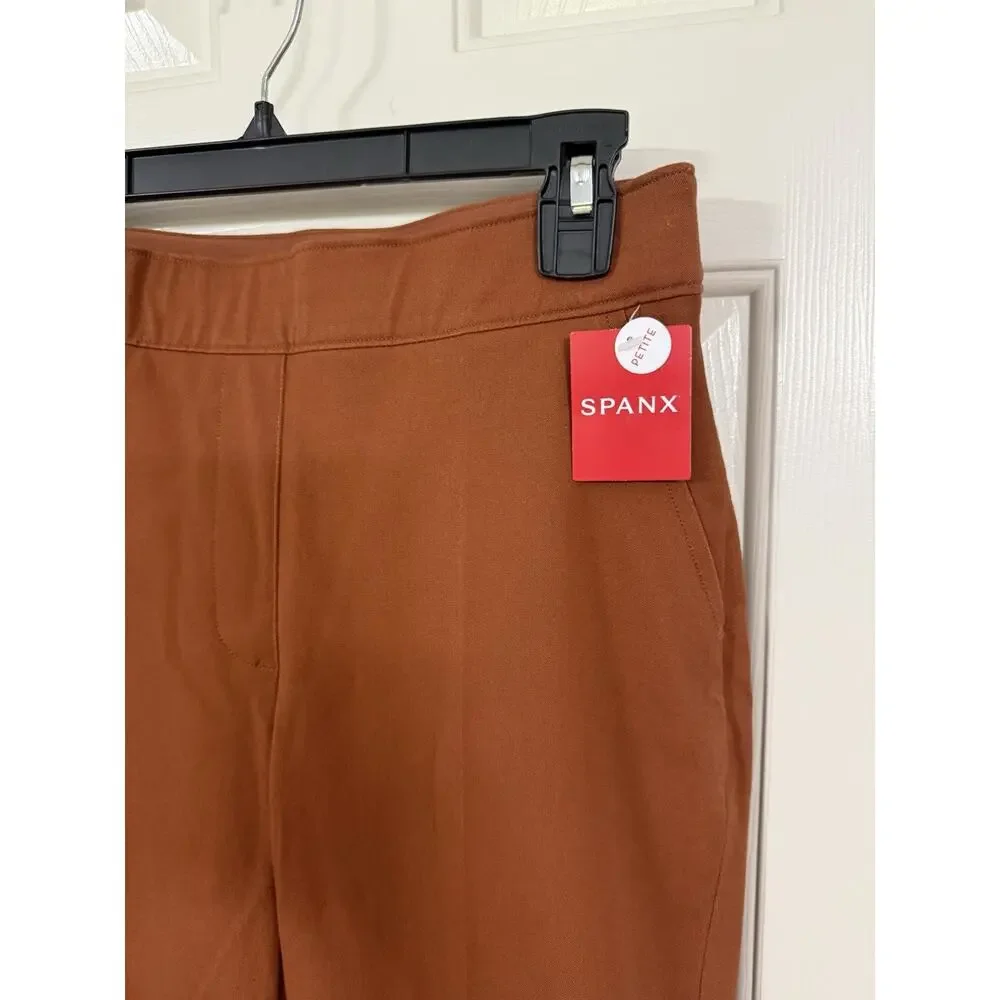 NWT Spanx Women's On-the-Go Ankle Slim Straight Pant Bronze Glow M Medium Petite